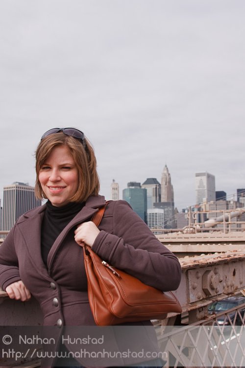 Julia Miller on the Brooklyn Bridge